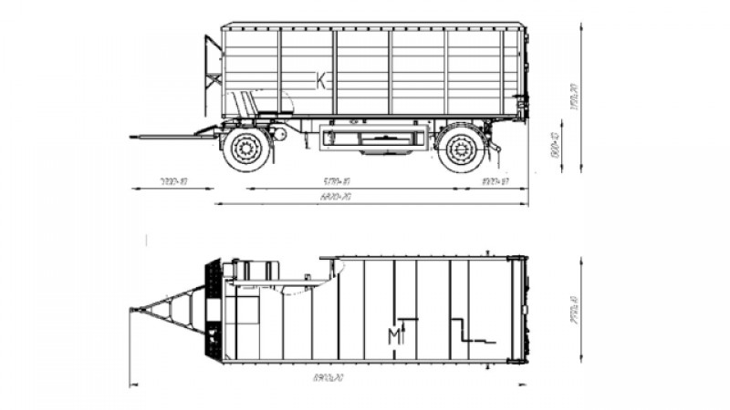 Причеп самоскид 2-х вісний модель ZT-ПС2-1833 Причеп самоскид 2-х вісний модель ZT-ПС2-1833